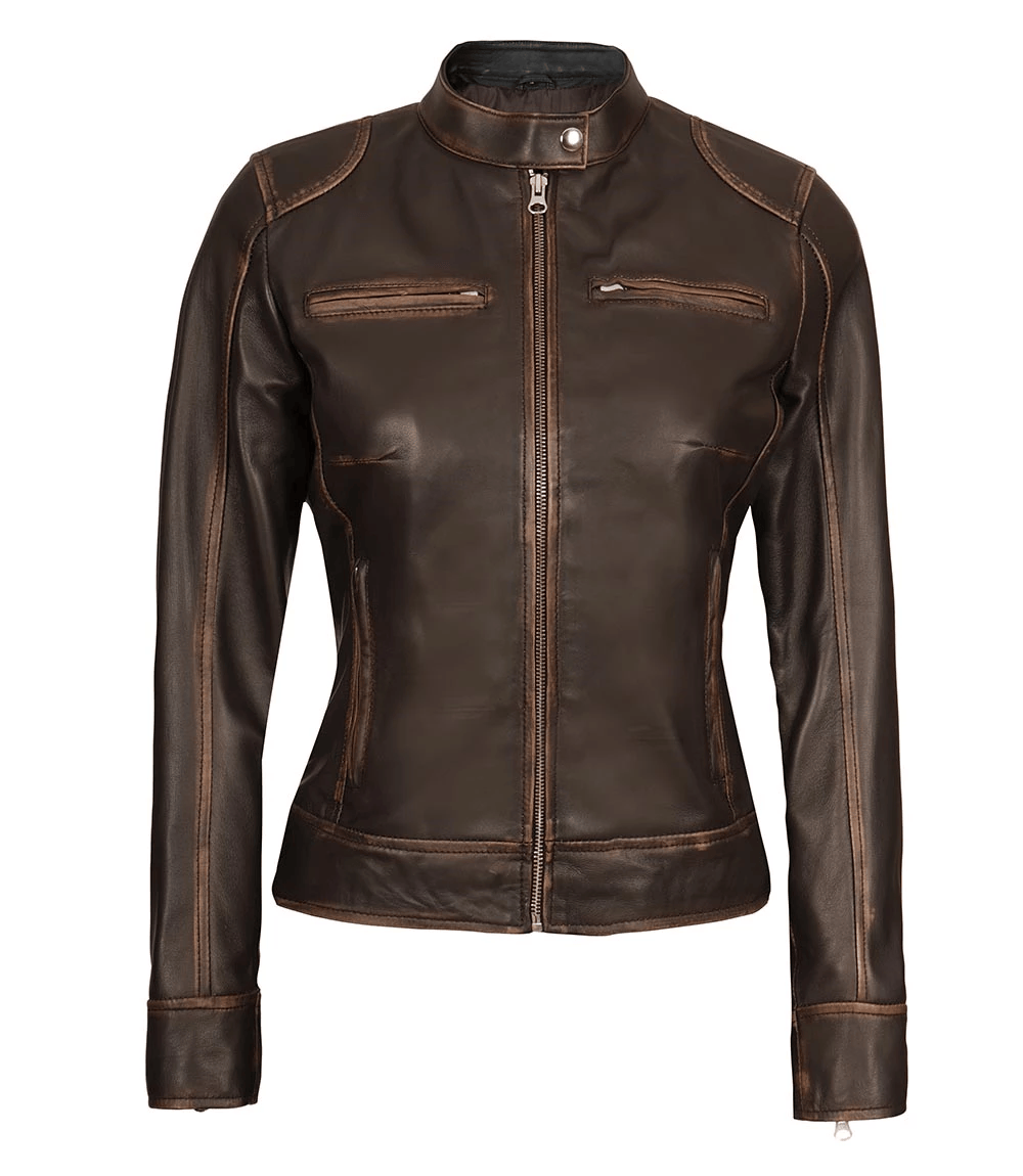 Distressed leather jackets
